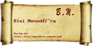Blei Menodóra névjegykártya